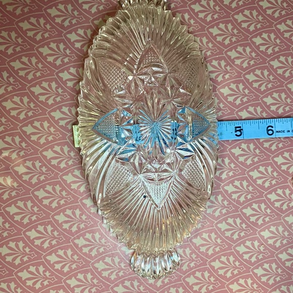 🔥Hazel Atlas Glass Line 573 Clear Fan & Triangle Pattern Pressed Glass🔥Vintage - Picture 7 of 8